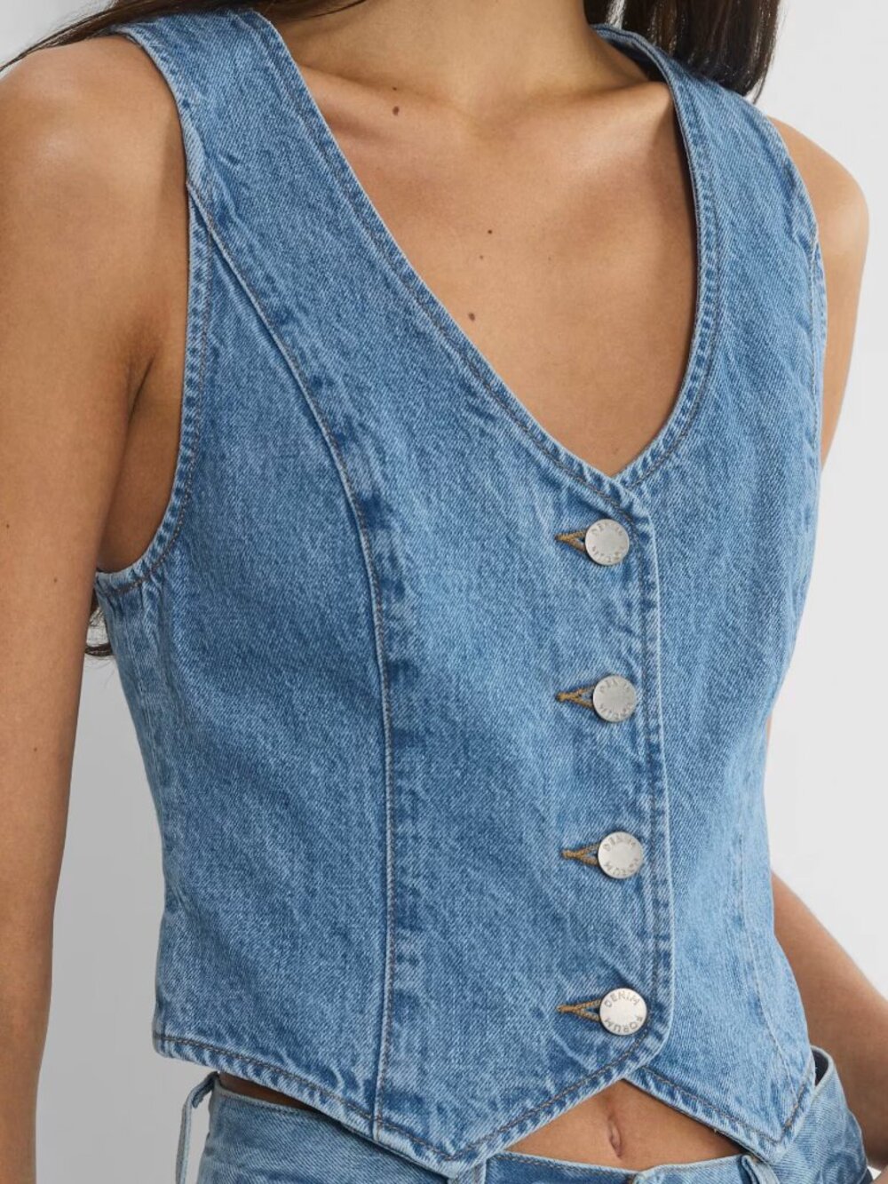 Aritzia Denim Forum The '90s Mia Denim Vest NWOT